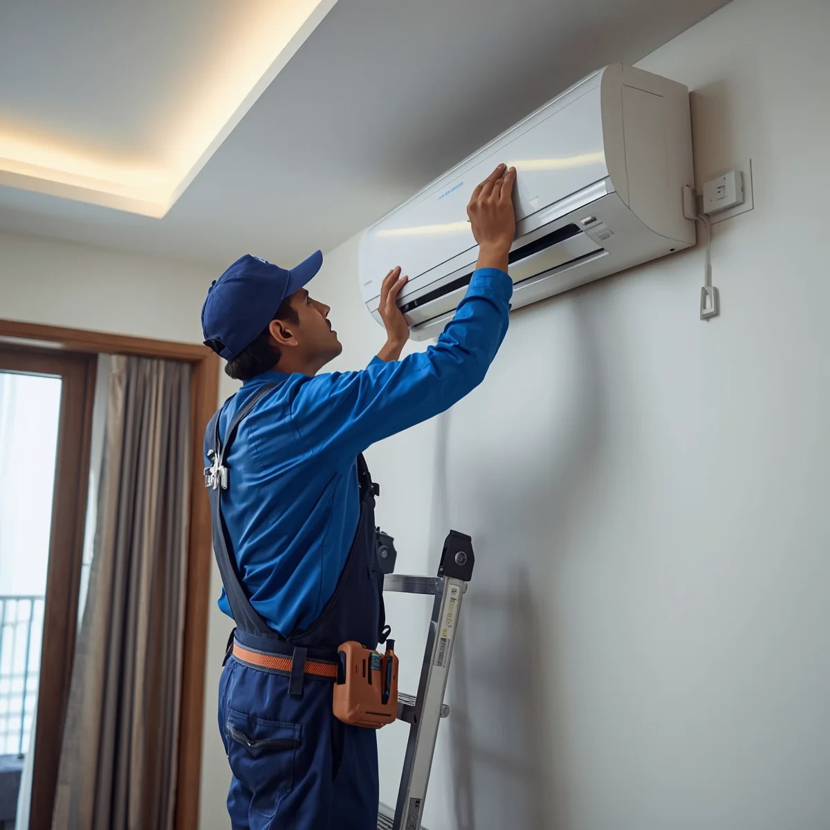 Professional AC repair technician at work — Jeet Refrigeration And AC Service Center Ltd., Dhaka