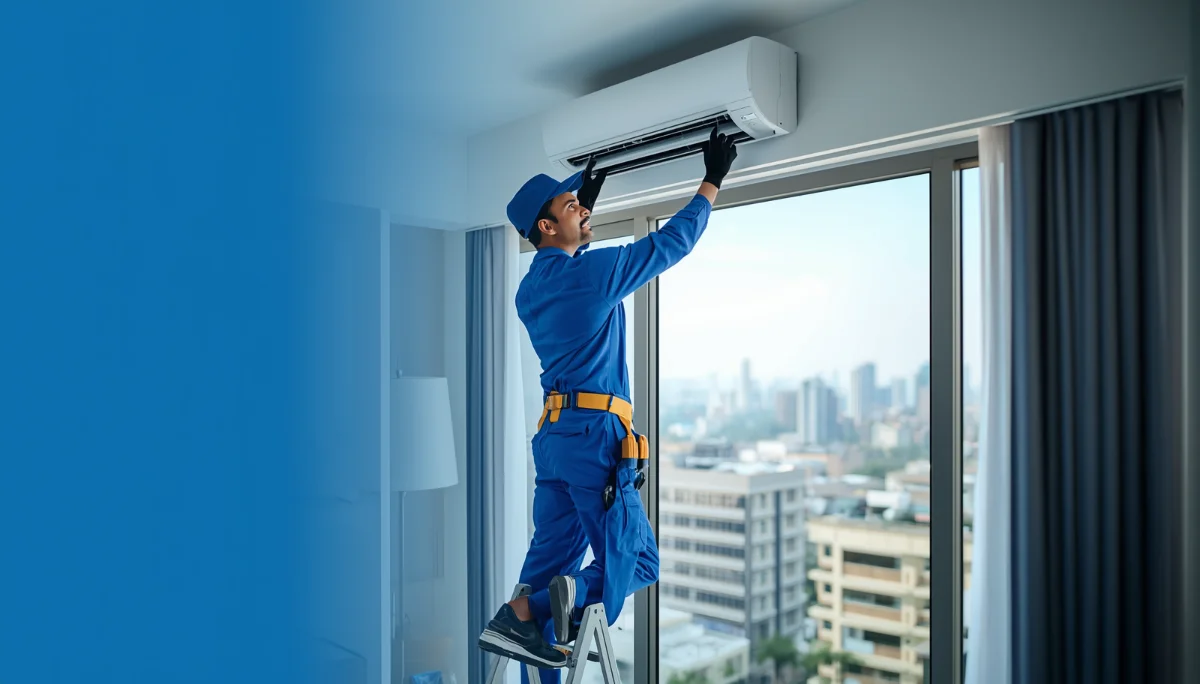 AC repair technician providing service in Jatrabari, Dhaka — Jeet Refrigeration And AC Service Center Ltd.
